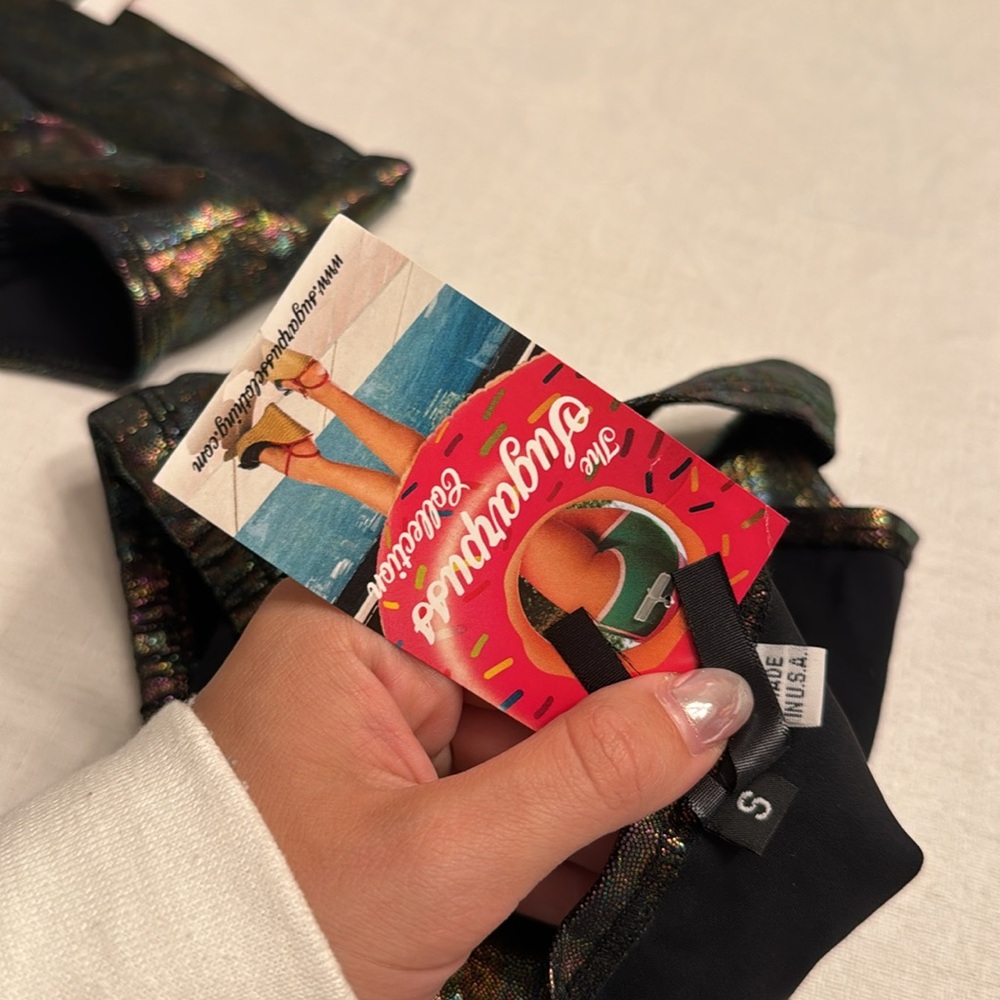 NWT The Sugarpuss Collection Hologram Rainbow Bikini - Picture 6 of 7